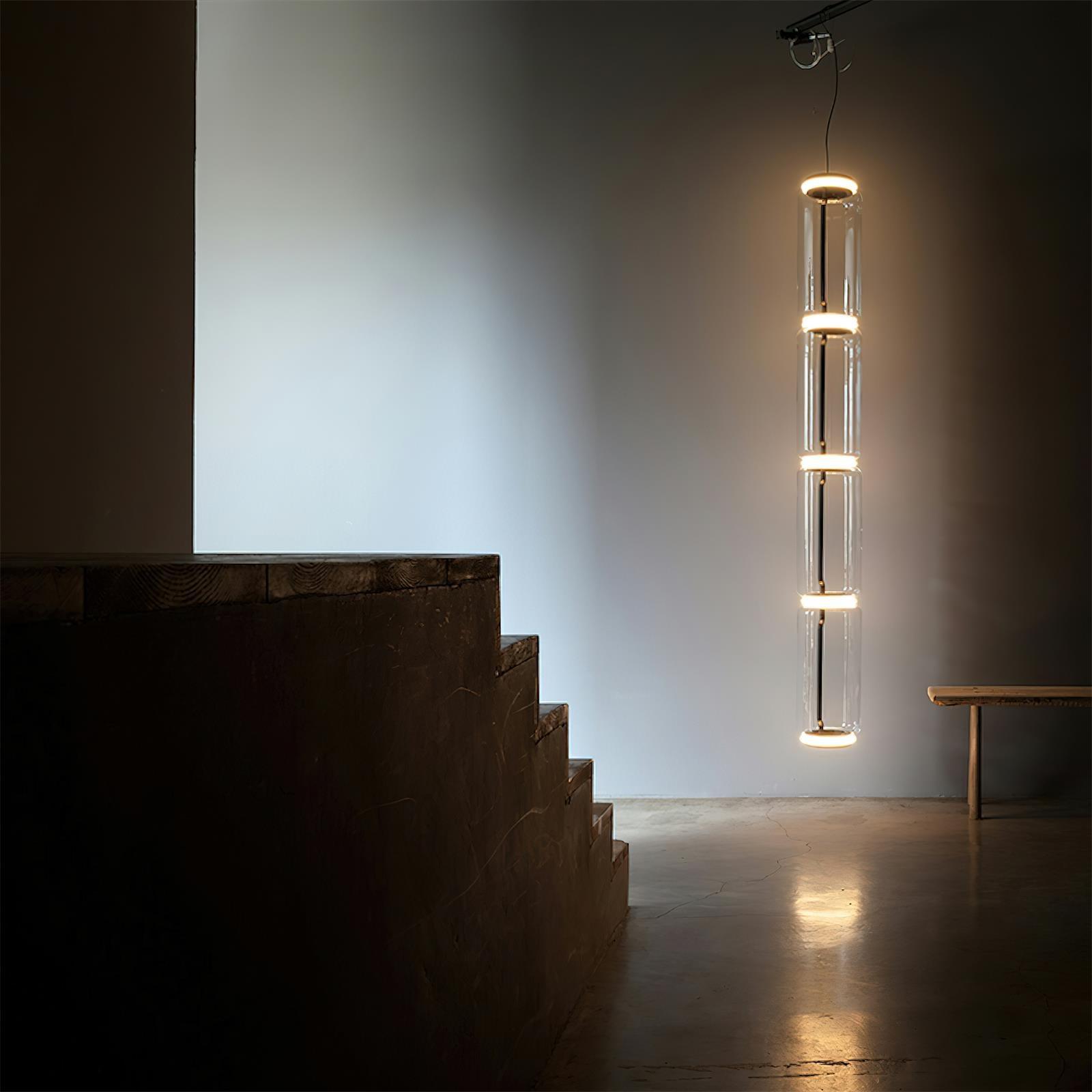 Virelo Stacked Glass Cylinder Pendant Light - Neutralighting
