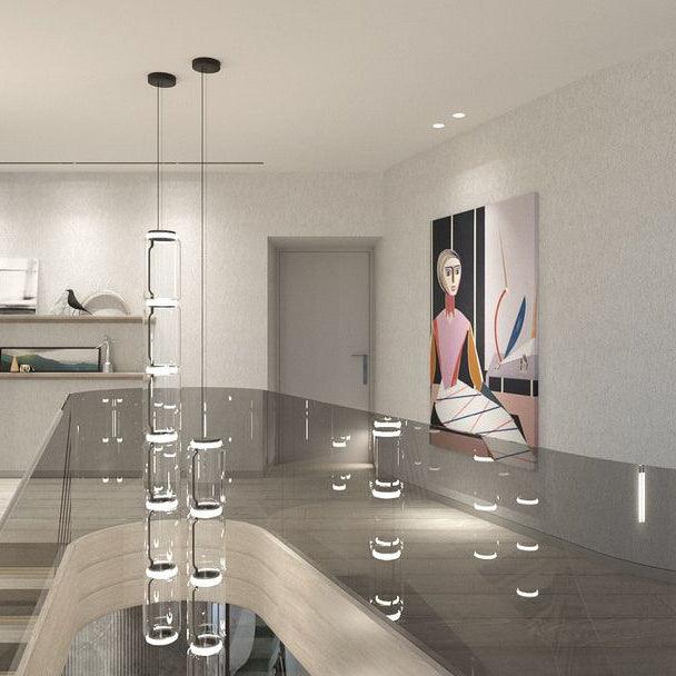Virelo Stacked Glass Cylinder Pendant Light - Neutralighting