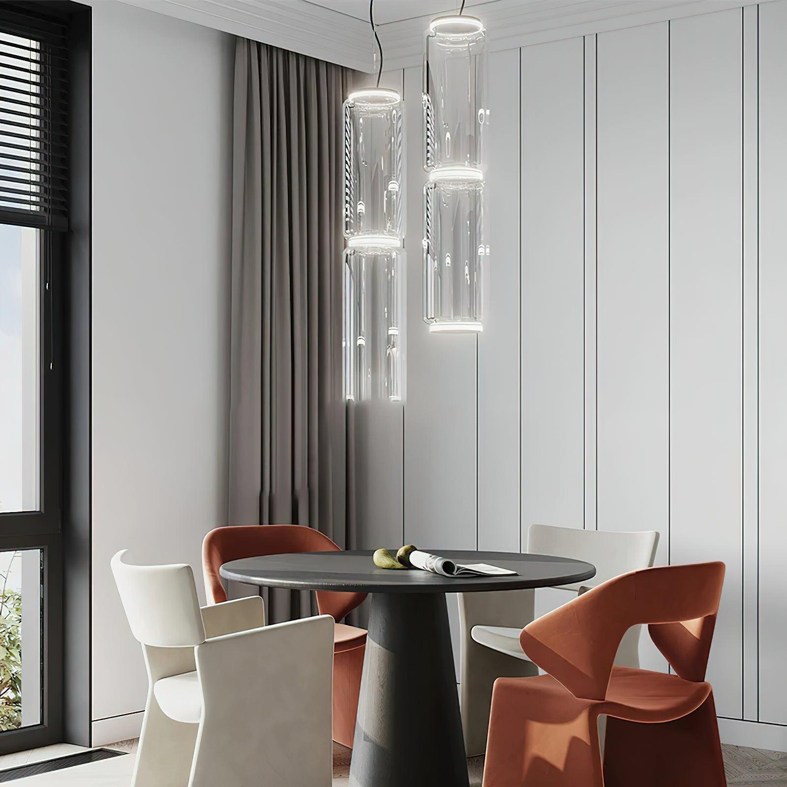 Virelo Stacked Glass Cylinder Pendant Light - Neutralighting