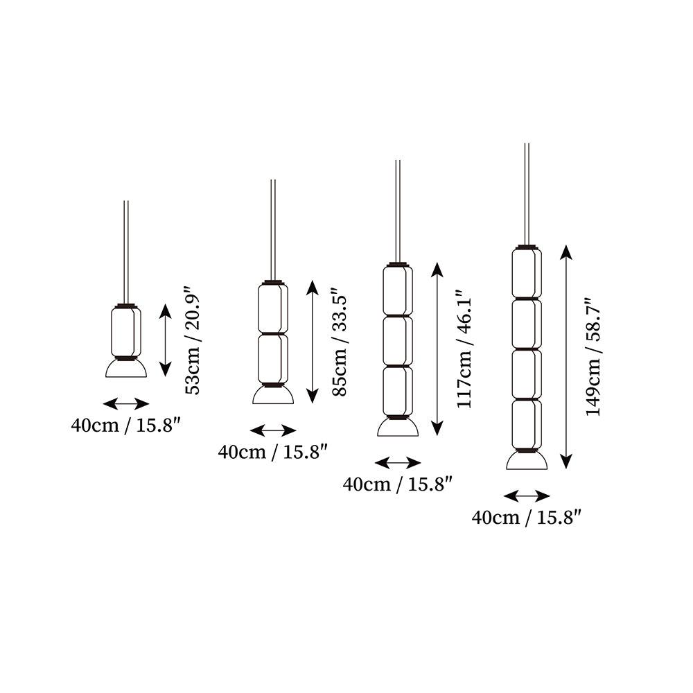 Virelo Stacked Glass Cylinder Pendant Light - Neutralighting
