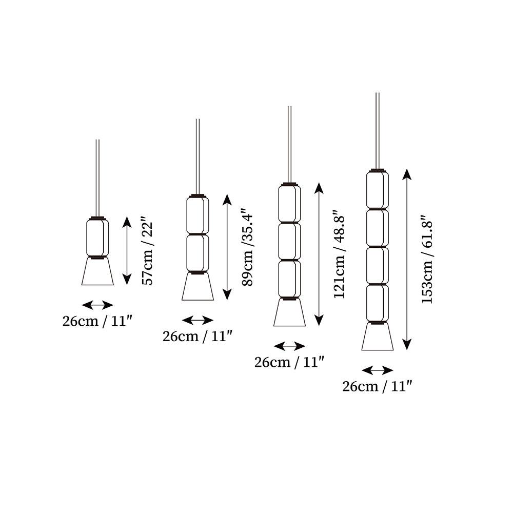 Virelo Stacked Glass Cylinder Pendant Light - Neutralighting