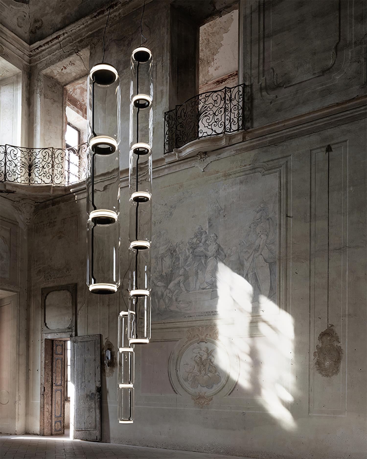 Virelo Stacked Glass Cylinder Pendant Light - Neutralighting