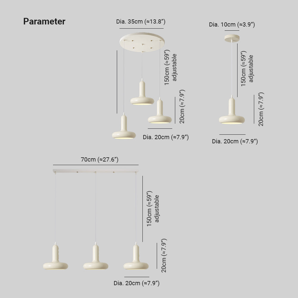 Arisha Modern Minimalist Cream Style Pendant Light White Bedroom - Neutralighting