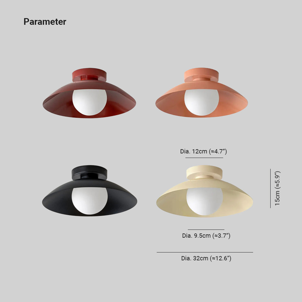 Arisha Modern Flush Mount Ceiling Light Black Red Pink Yellow Bedroom - Neutralighting