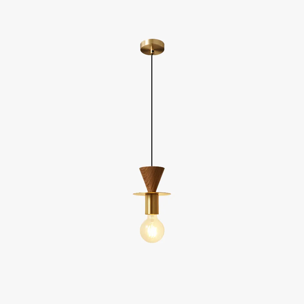 Valentina Modern Simple Pendant Light Copper Walnut Bedroom Dining Room - Neutralighting
