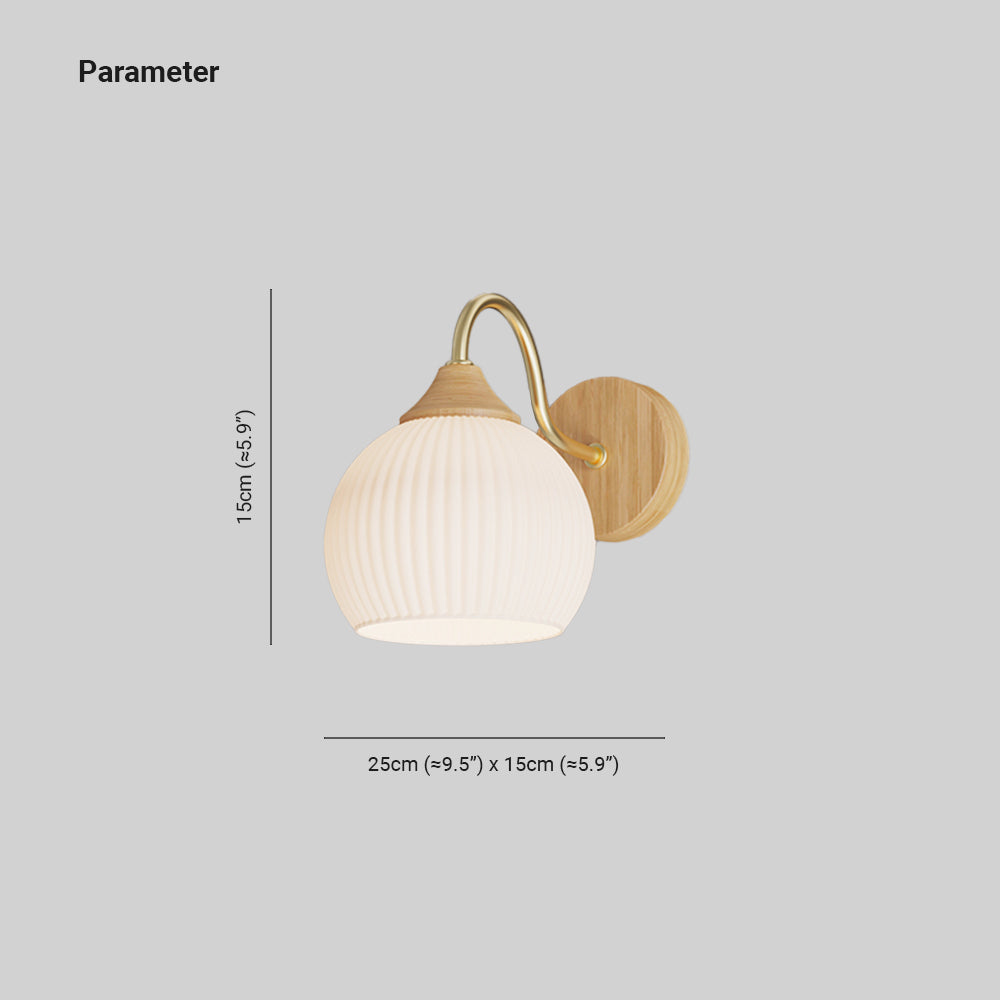 Muto Nordic Minimalist Indoor Wall Lamp Glass Wood Bedroom Balcony - Neutralighting