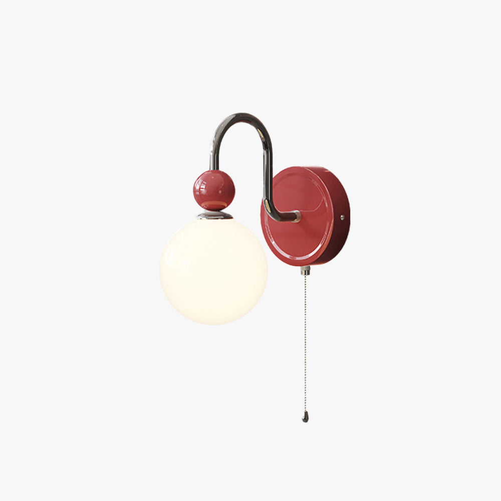Valentina Modern LED Indoor Wall Lamp Red/Coffee Metal/Glass Bedroom