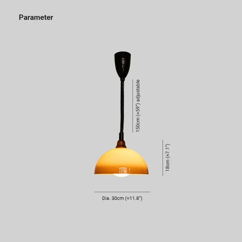 Valentina Retro LED Round Pendant Light Adjustable Brown Dining Room - Neutralighting