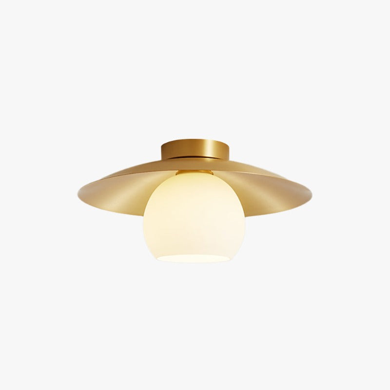 Arisha Nordic Retro LED Flush Mount Ceiling Light Metal Glass Corridor - Neutralighting