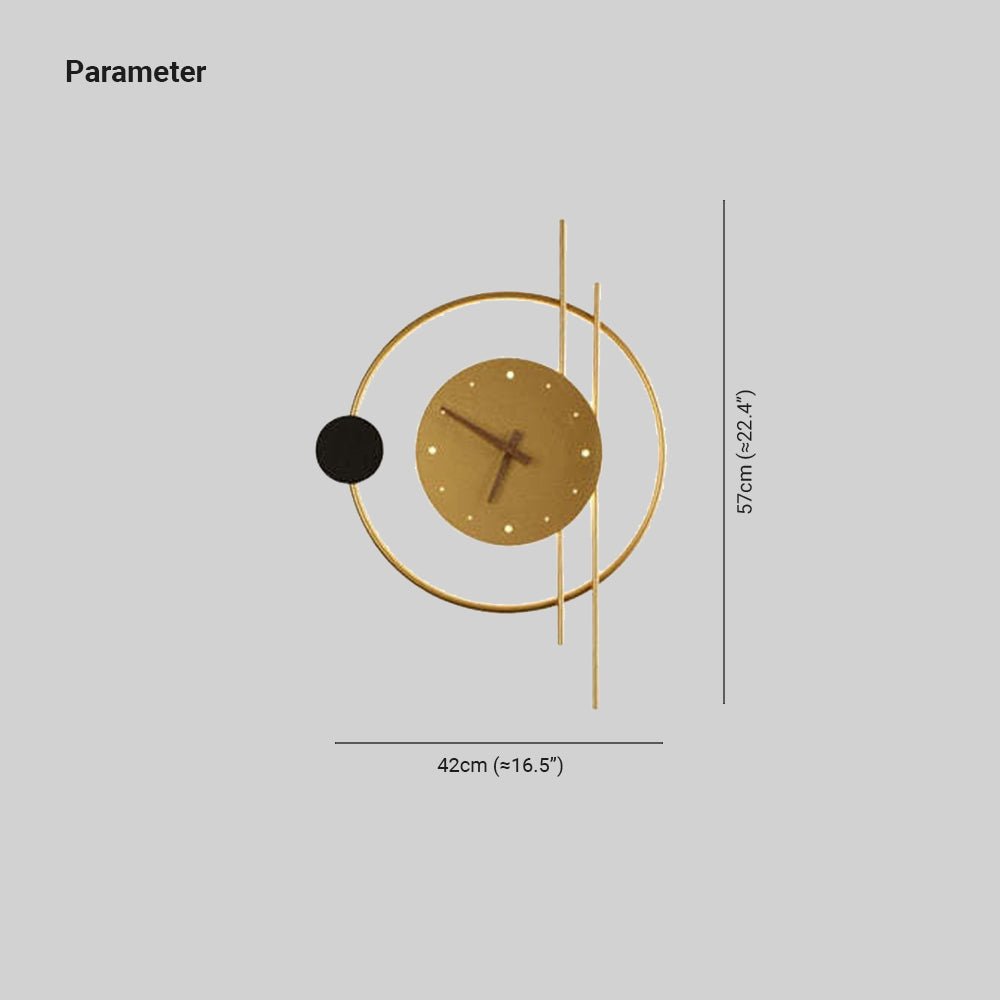 Arisha Wall Lamp Clock, Black & Gold - Neutralighting