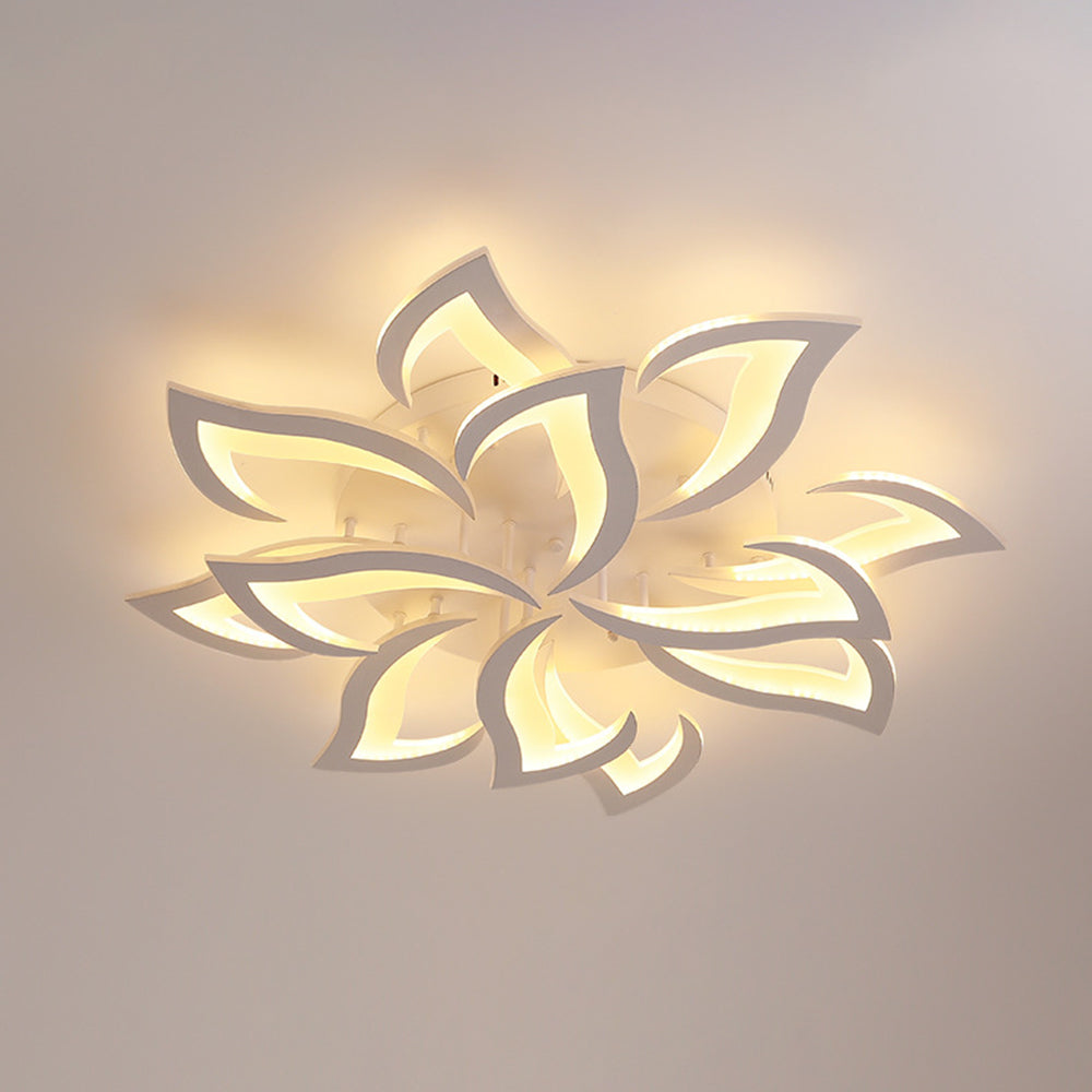Arisha Elegant Flower Flush Mount Ceiling Light, White/Black - Neutralighting