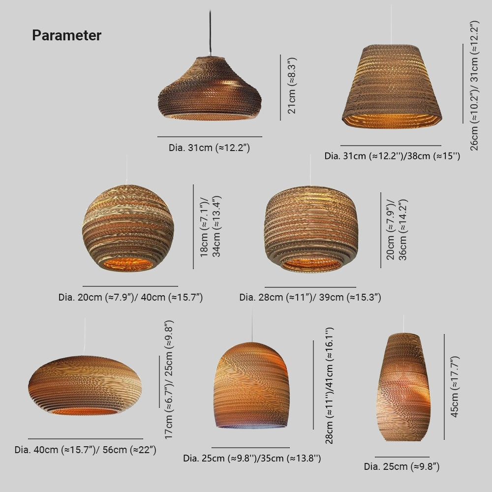 Muto Pastoral Silkworm Rustic Paper Pendant Light - Neutralighting