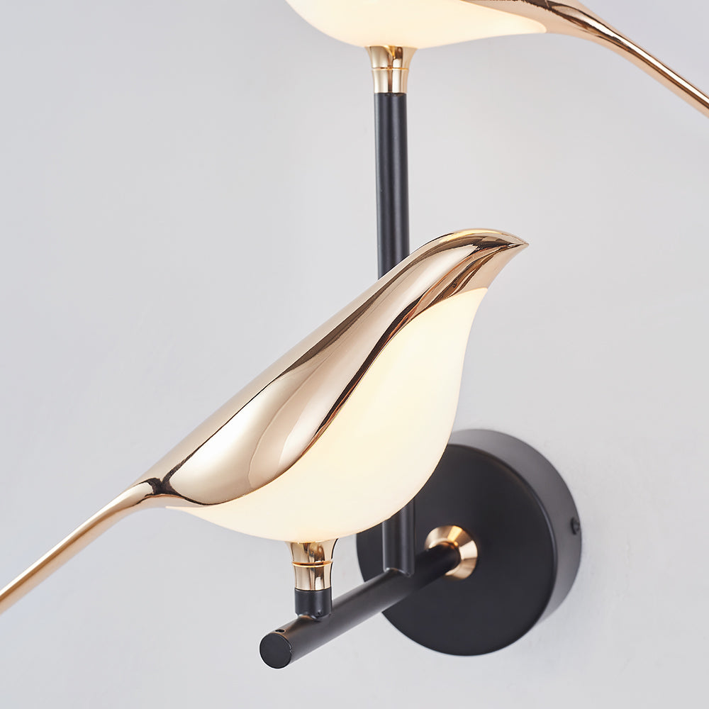 Arisha Minimalist Magpie Bird Metal Wall Lamp, Bedroom - Neutralighting