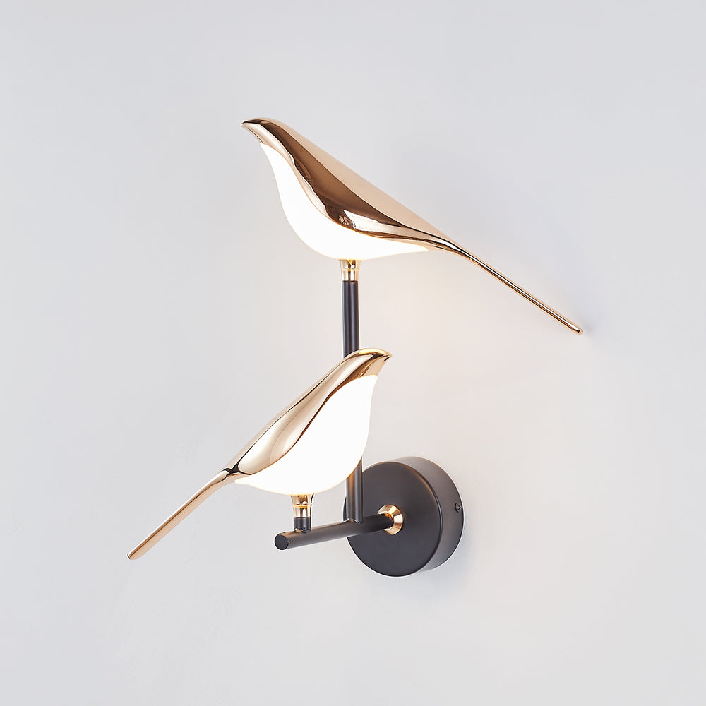Arisha Minimalist Magpie Bird Metal Wall Lamp, Bedroom - Neutralighting