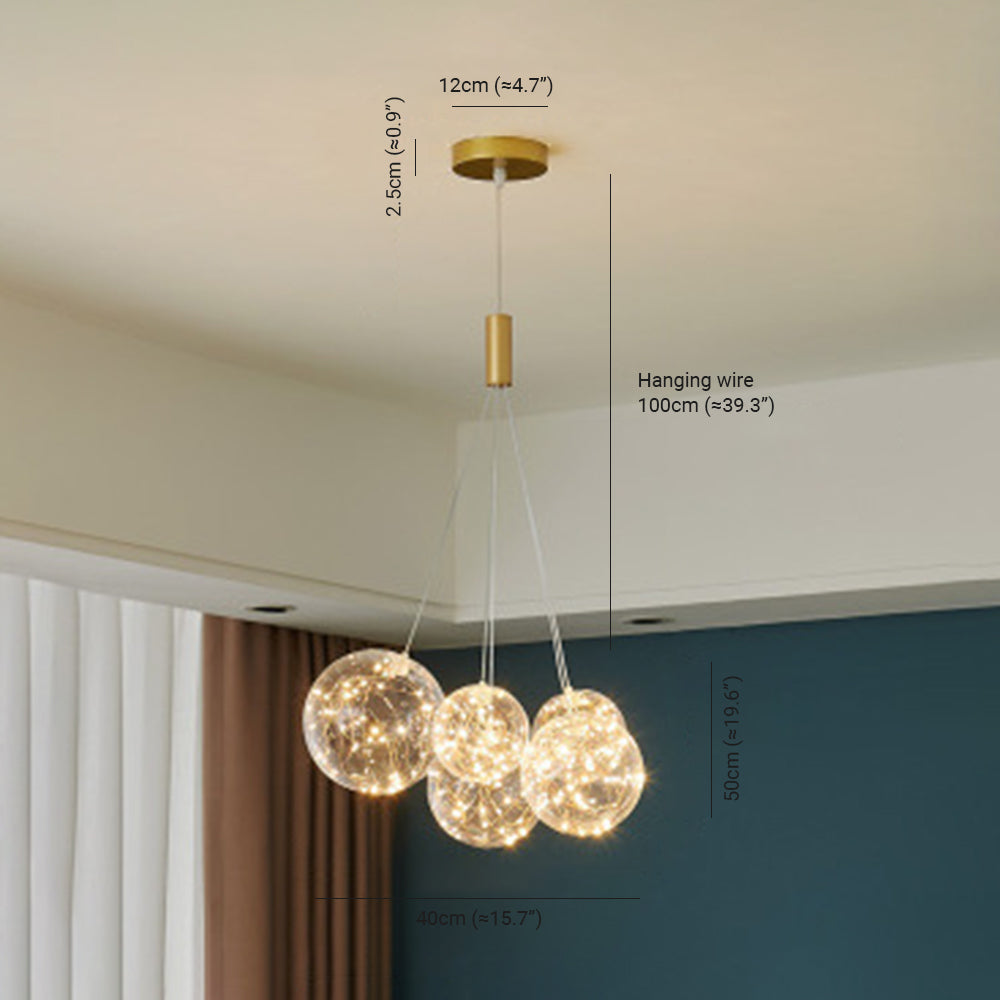 Valentina Glass Globe Bubble Pendant Light LED Stary - Neutralighting