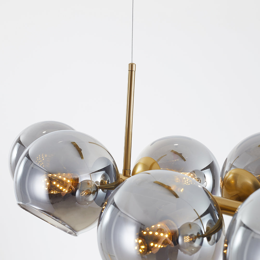 Valentina Modern Glass Globe Bubble Pendant Light Black/Gold - Neutralighting