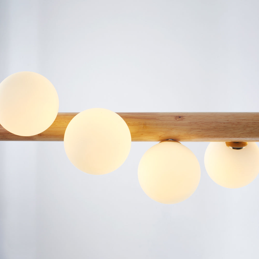 Valentina Glass Bubble Pendant Light Wood/Walnut - Neutralighting
