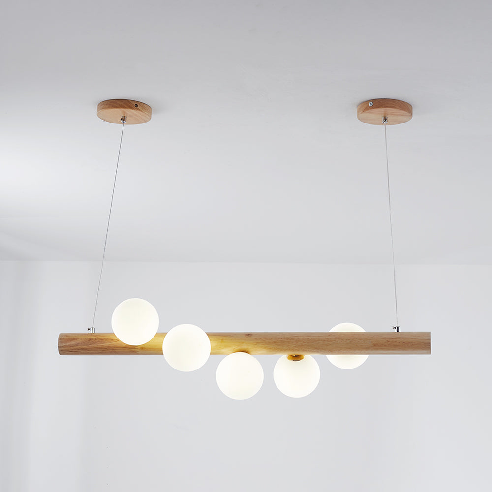 Valentina Glass Bubble Pendant Light Wood/Walnut - Neutralighting