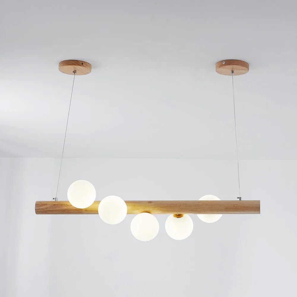 Valentina Glass Bubble Pendant Light Wood/Walnut - Neutralighting