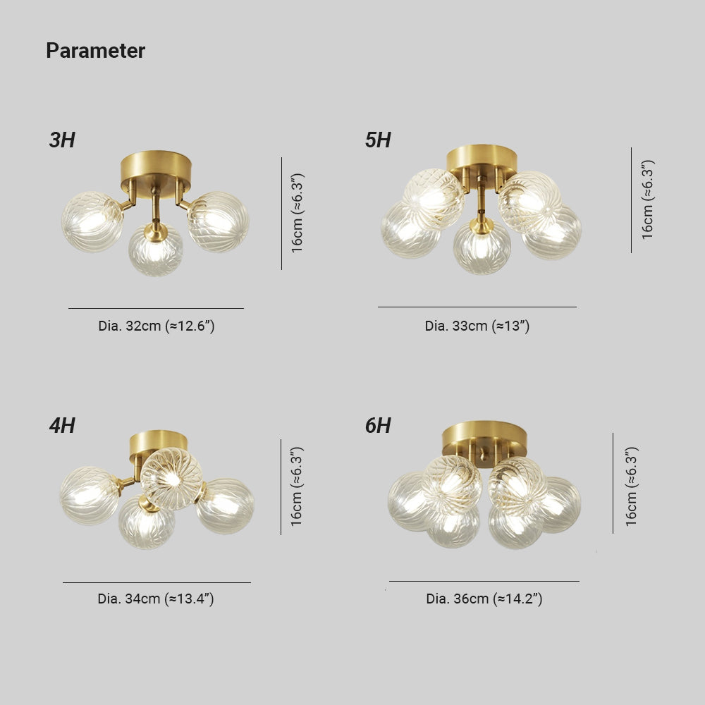 Valentina Modern Clear Bubble Glass Ceiling Light