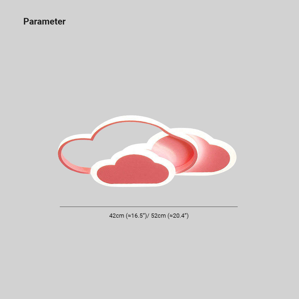 Arisha Modern Ceiling Light Hollow, Cloud Shape, White/Pink - Neutralighting