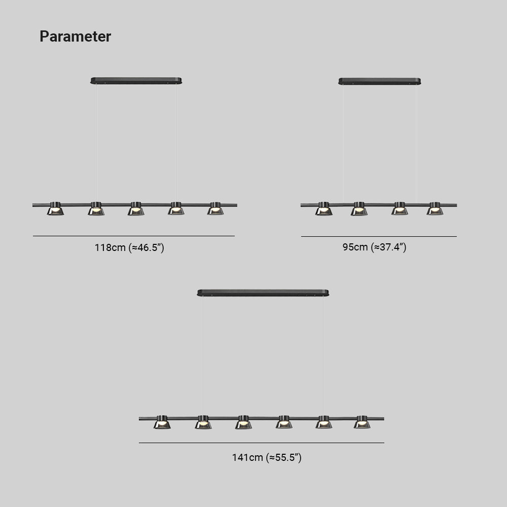 Arisha Modern Linear Metal Pendant Light,Black - Neutralighting