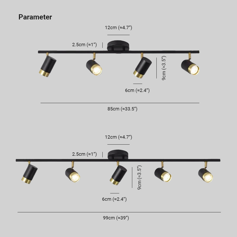Arisha Semi-Flush Mount Ceiling Light Color Temperature Switchable, 4/5 Head - Neutralighting