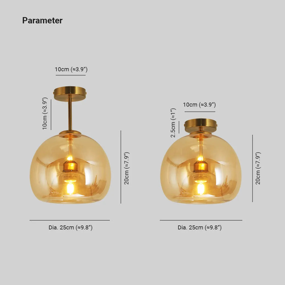 Rhea Glass Semi-Flush Mount Ceiling Light/Pendant Light - Neutralighting