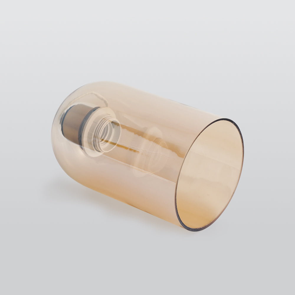 Valentina Modern Cylinder Semi-Flush Mount Clear Glass Ceiling Light, Cognac/Grey - Neutralighting