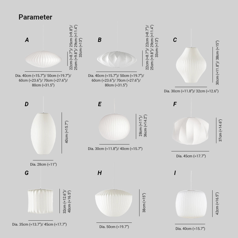 Etrio Pendant Light Bubble Mulberry Silk - Neutralighting