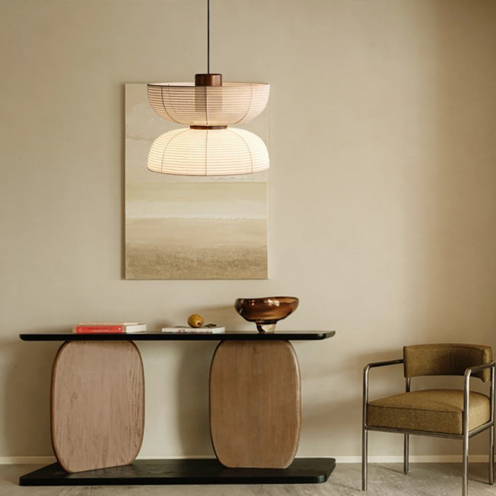Muto Retro Fabric & Metal Pendant Light, 2 Style - Neutralighting