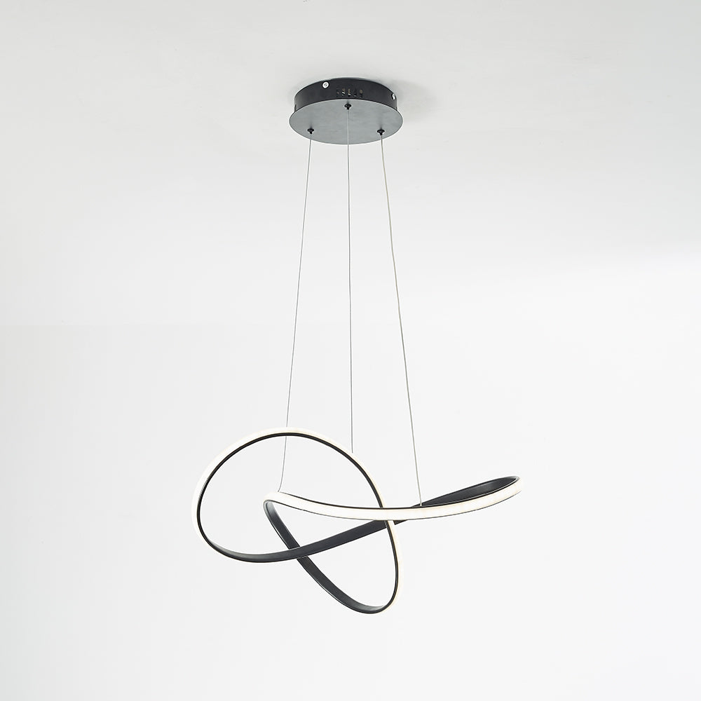 Arisha Pendant Light linear Modern, Acrylic/Metal, Black/White, Dining Room - Neutralighting