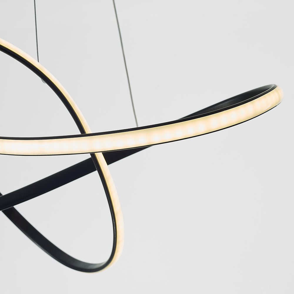 Arisha Pendant Light linear Modern, Acrylic/Metal, Black/White, Dining Room - Neutralighting