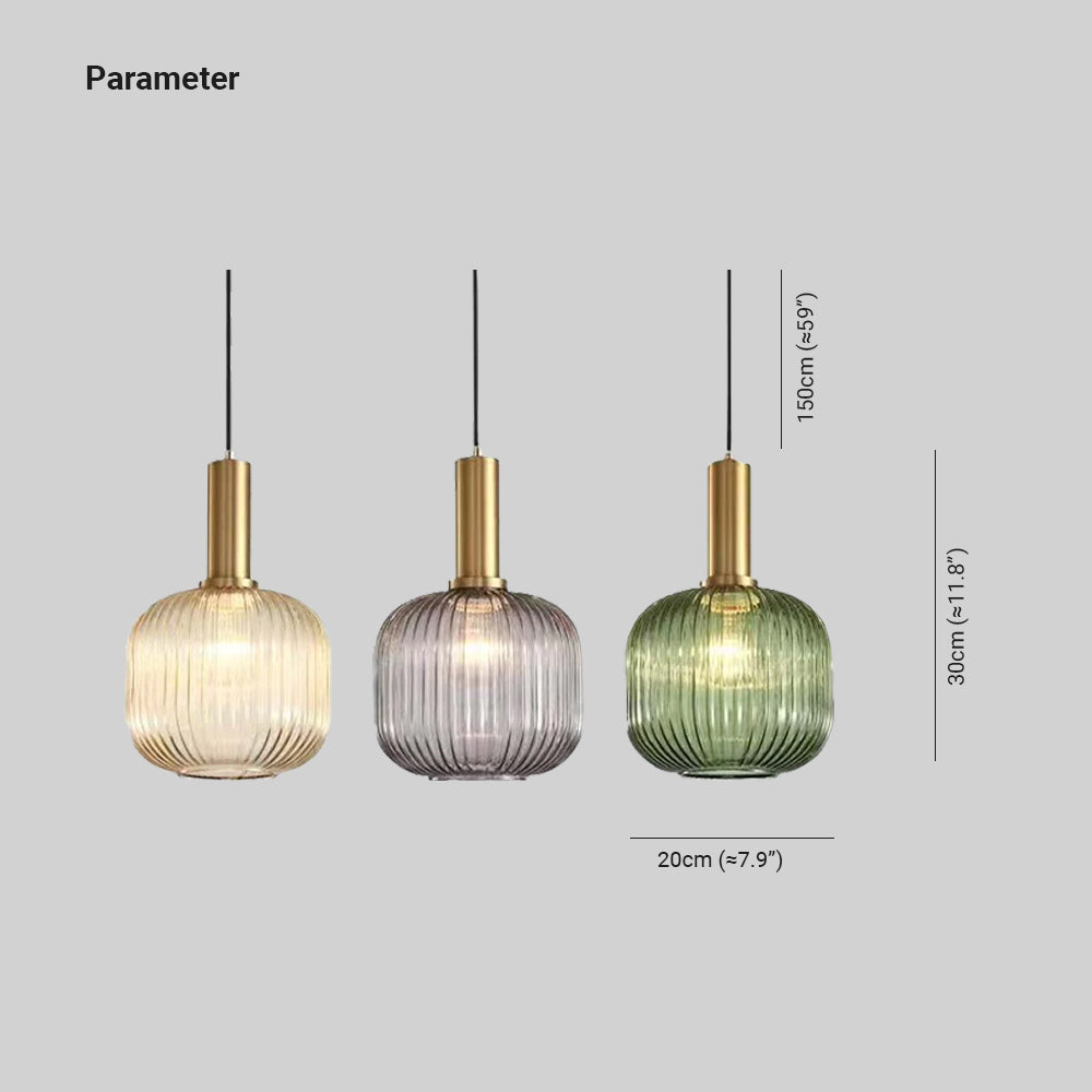 Valentina Pendant Light Crystal, Moru Glass, Cognac/Green/Grey, Kitchen Island - Neutralighting