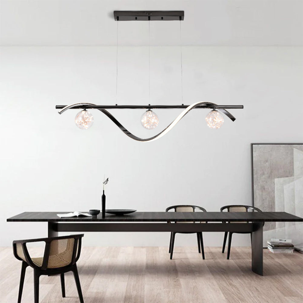 Arisha Graceful Arc with Glass Globes Pendant Light - Neutralighting
