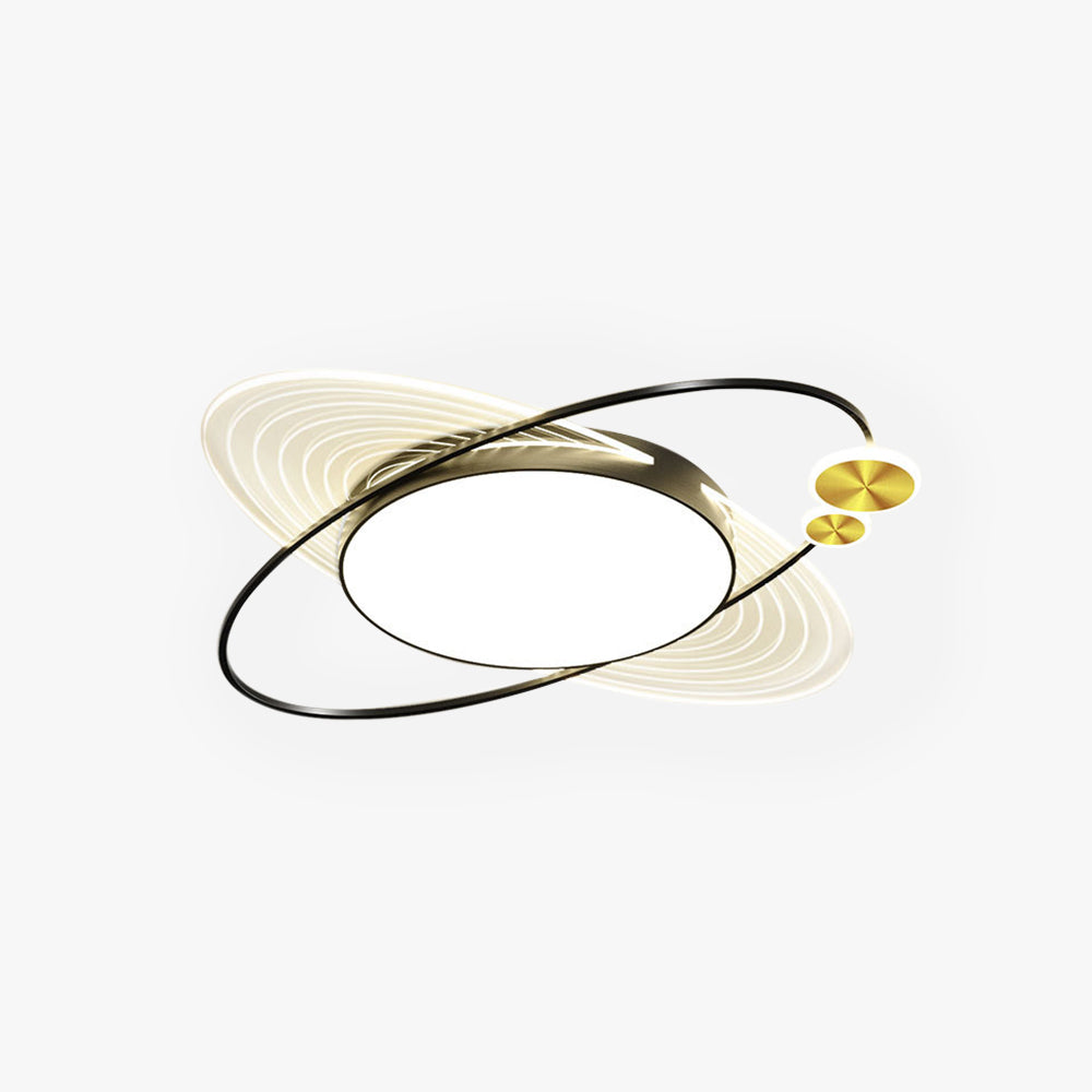 Arisha Simple Design Circle LED Flush Mount Ceiling Light, Black/Gold - Neutralighting