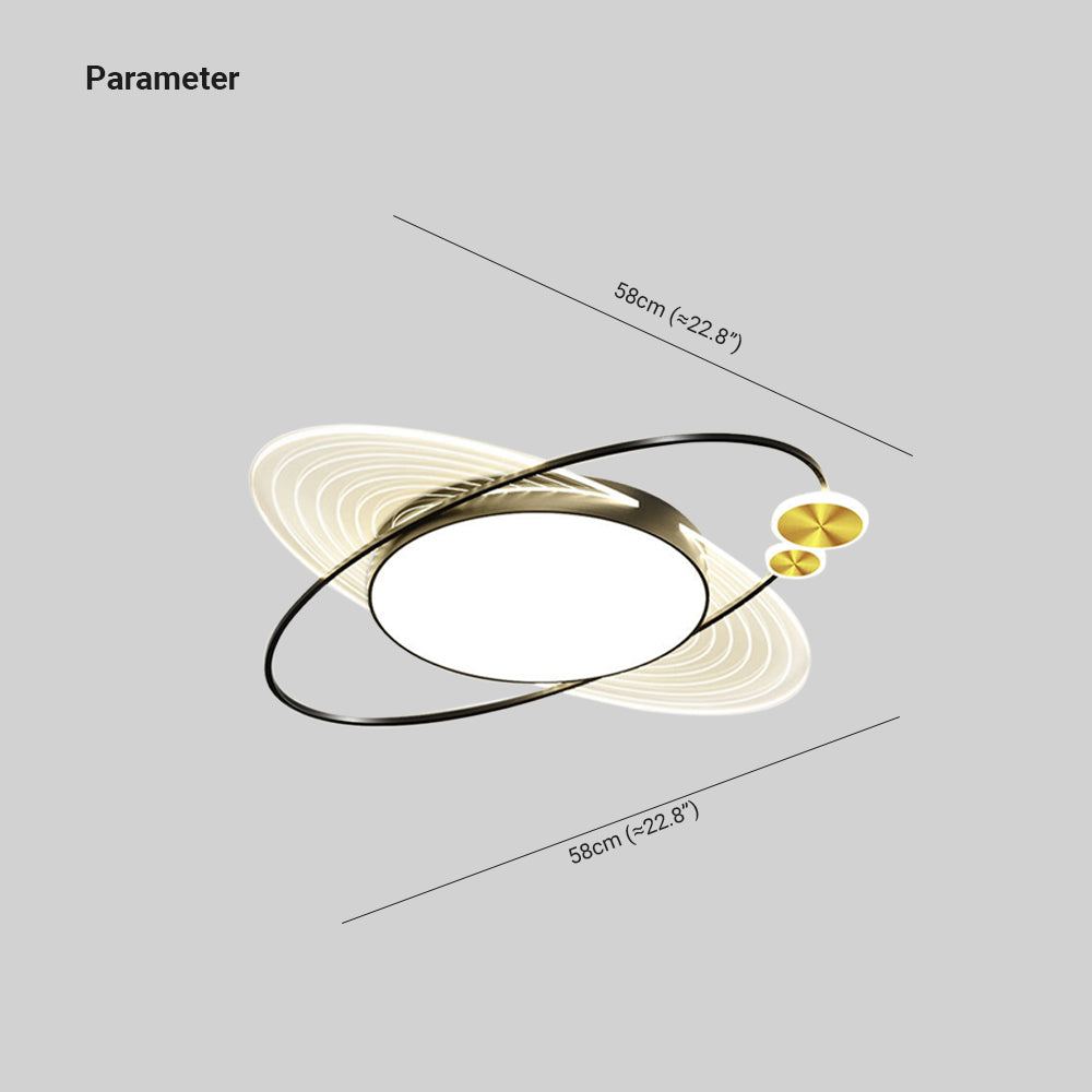 Arisha Simple Design Circle LED Flush Mount Ceiling Light, Black/Gold - Neutralighting