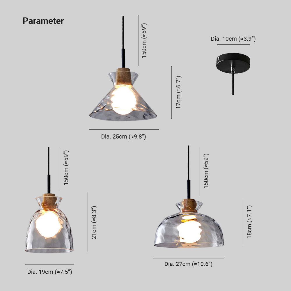 Arisha Minimalist Geometric Glass Pendant Light, Dining Room - Neutralighting