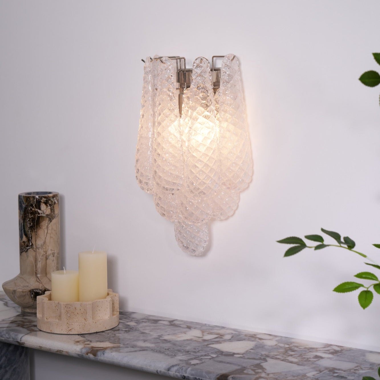 Aurora Wall Lamp Pink Teardrop Glass Floral Artistic - Neutralighting