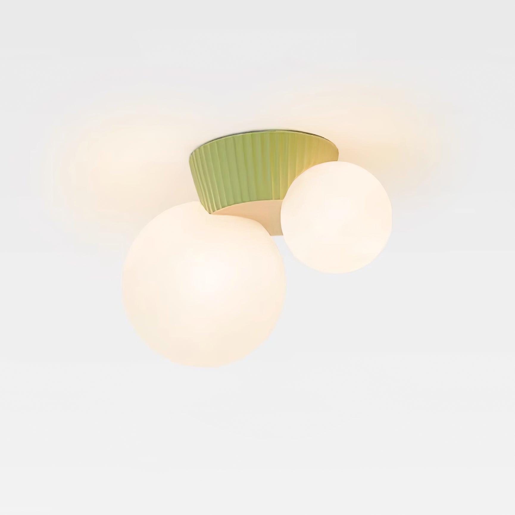 Ceiling Light Playful Asymmetry with Dual Frosted Glass Globes - Neutralighting