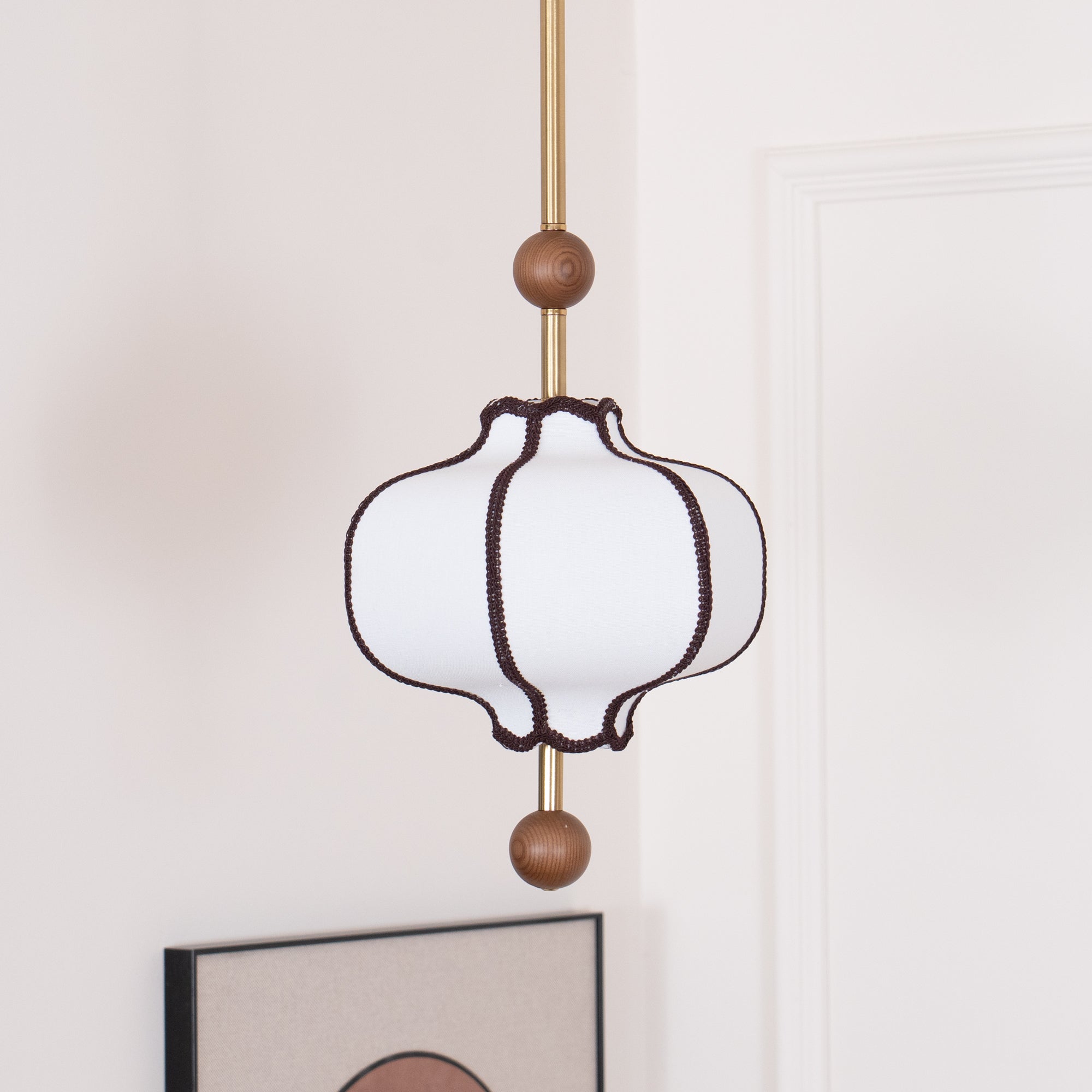 Aura Pendant Light Lantern Fabric - Neutralighting