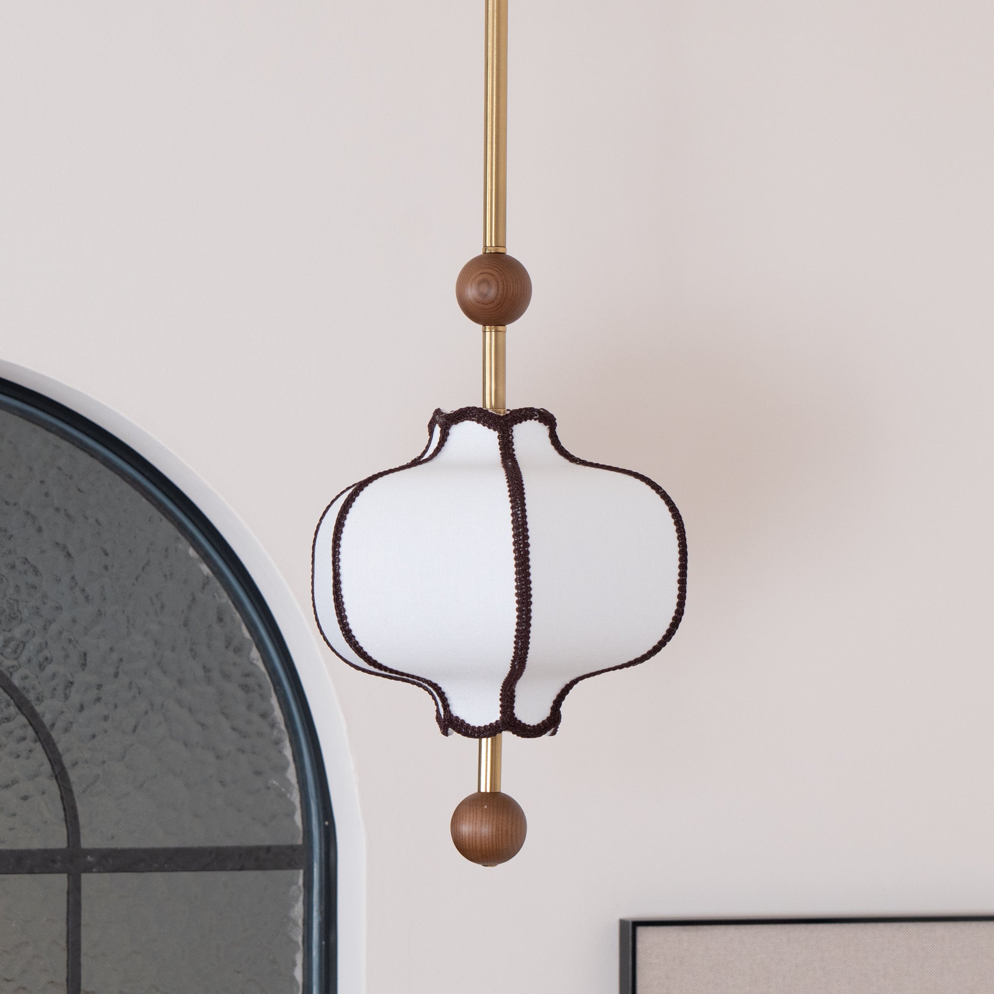 Aura Pendant Light Lantern Fabric - Neutralighting