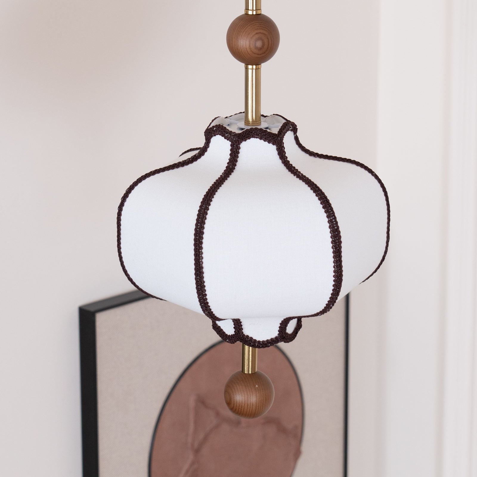 Aura Pendant Light Lantern Fabric - Neutralighting