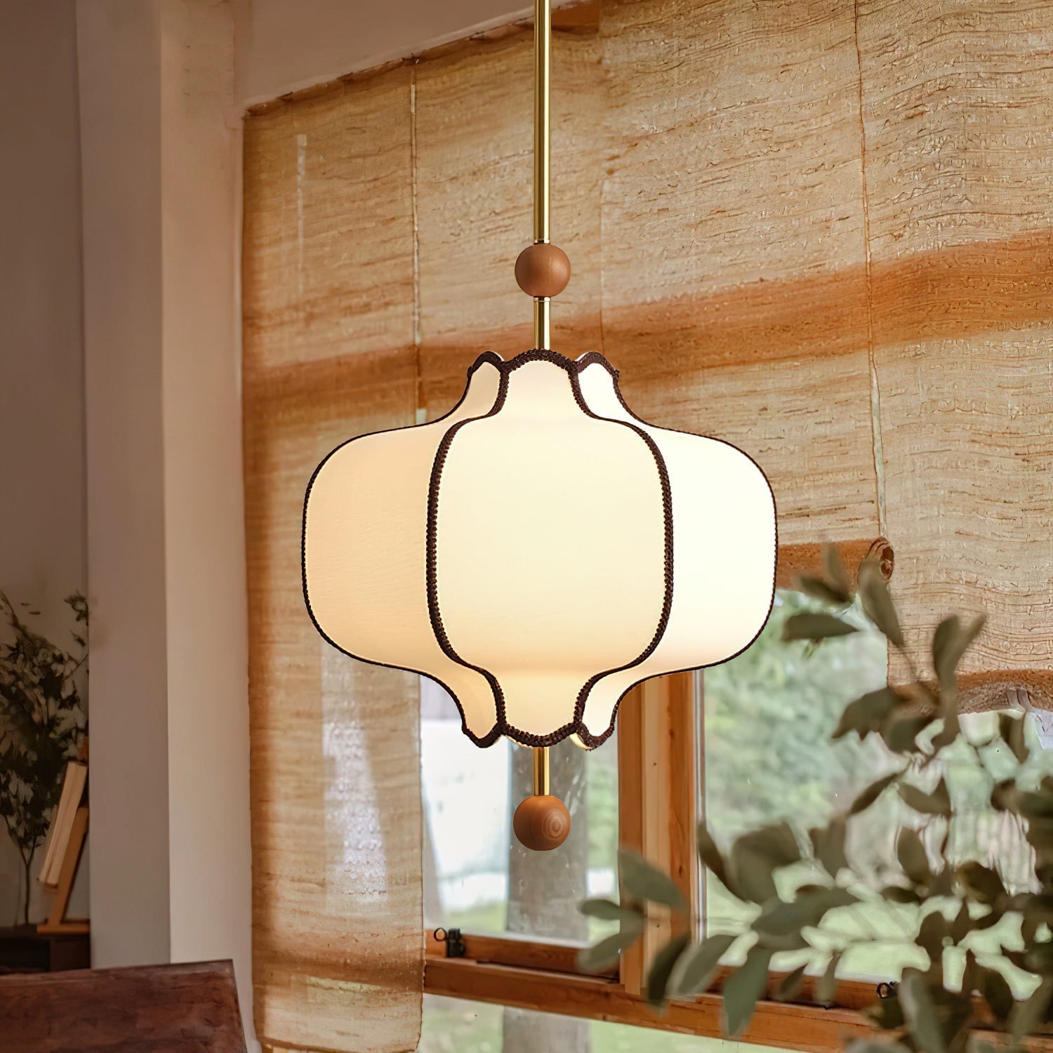 Aura Pendant Light Lantern Fabric - Neutralighting