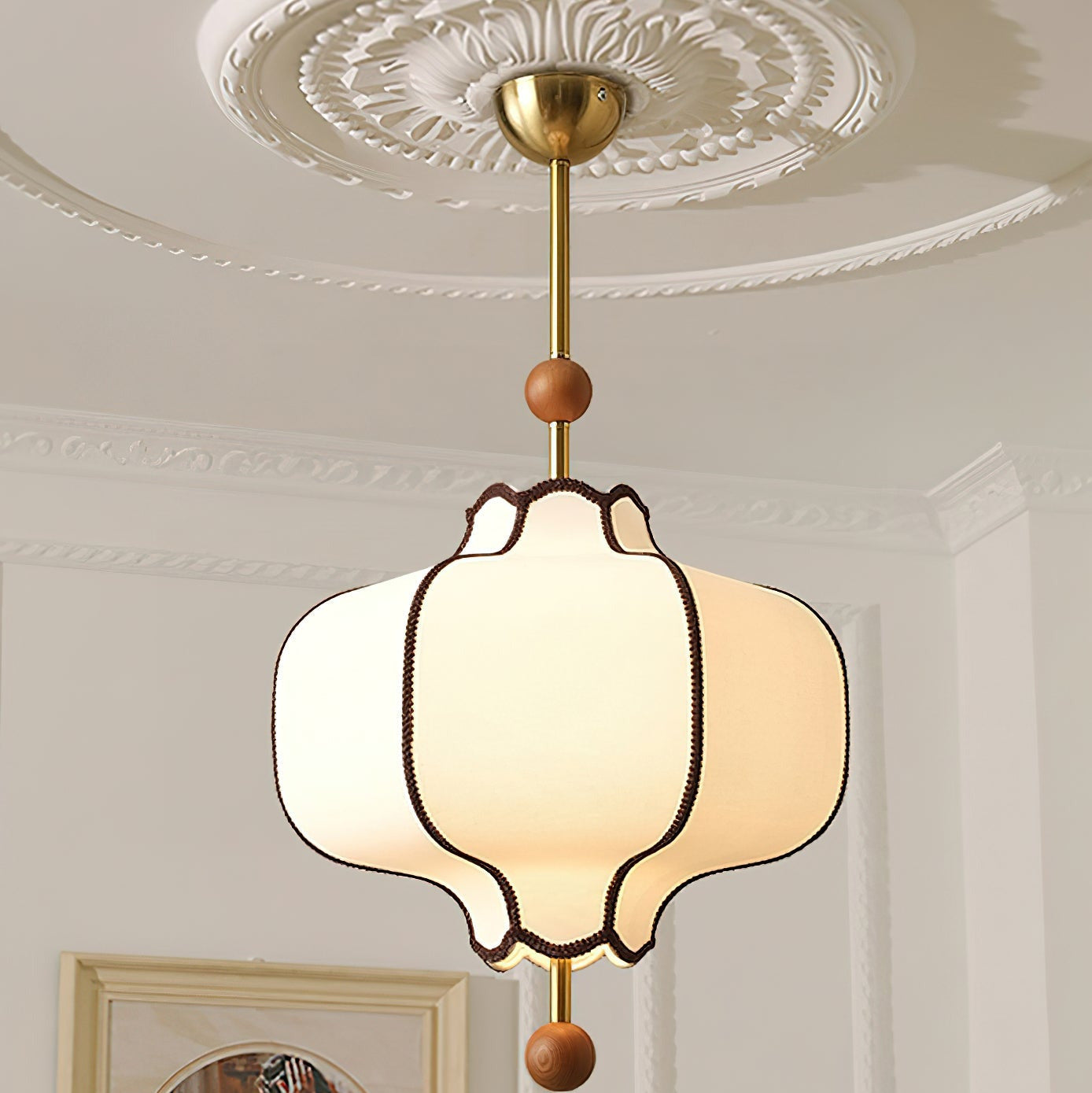 Aura Pendant Light Lantern Fabric - Neutralighting