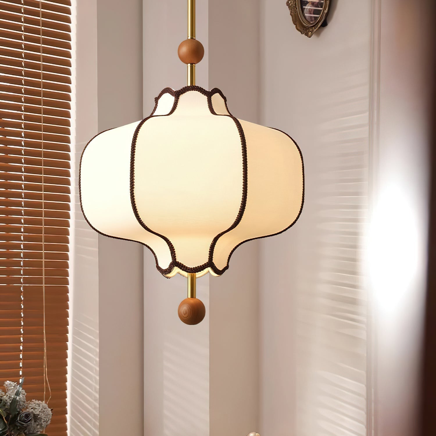 Aura Pendant Light Lantern Fabric - Neutralighting