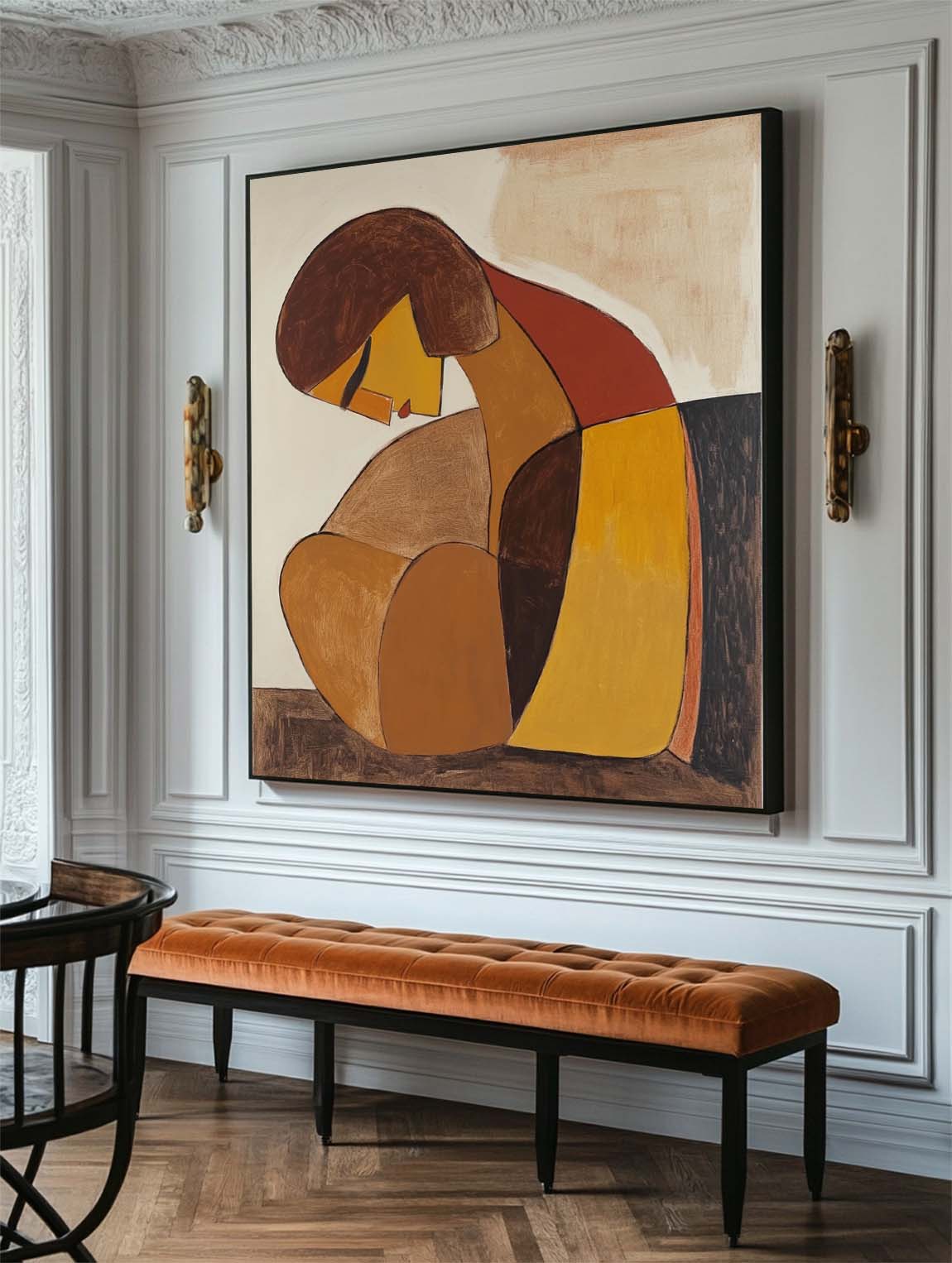 Figure in Warm Earth Tones Oil Painting