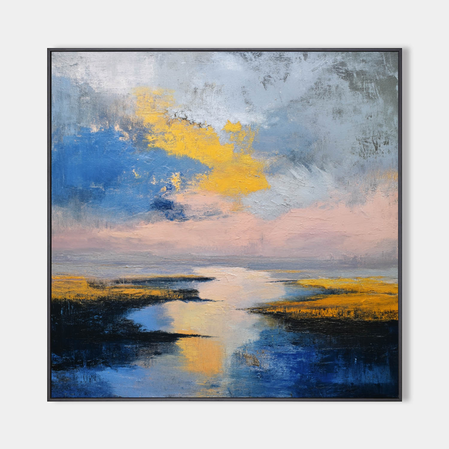 Abstract River Landscape Oil Painting