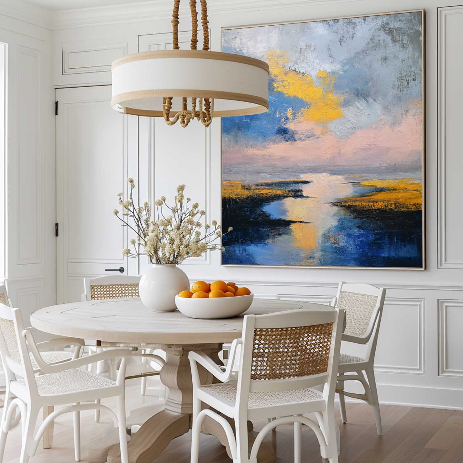 Abstract River Landscape Oil Painting