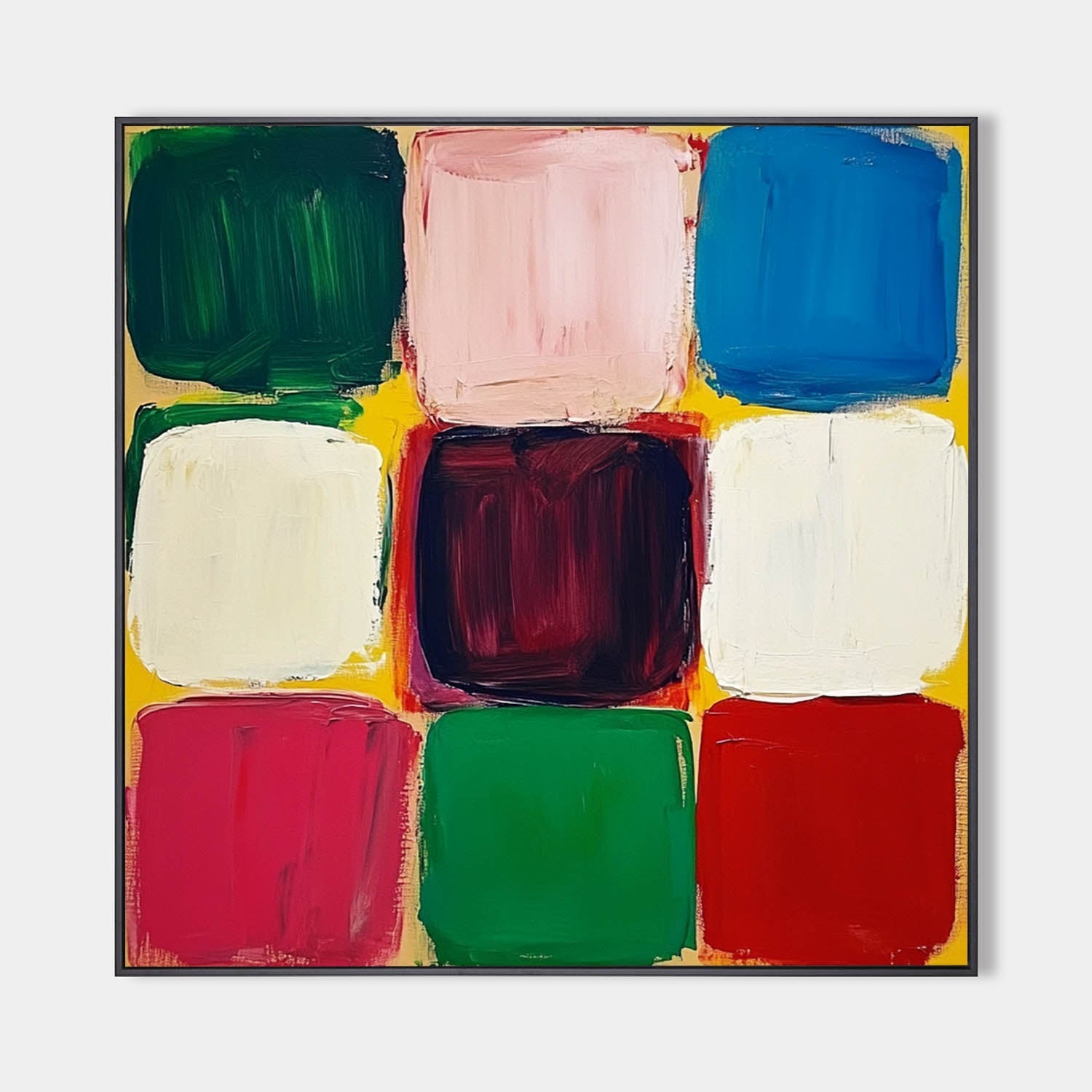 Grid Abstract Expressionist Oil Painting